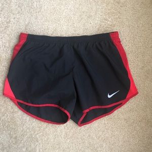 EXCELLENT Nike Red and Black Nike Running Shorts L